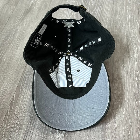 🧢 Adidas Originals Black Trefoil Logo Strapback Hat - Picture 7 of 8